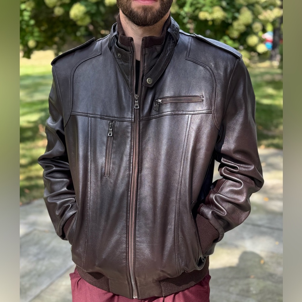 Men's Genuine Brown Leather Jacket